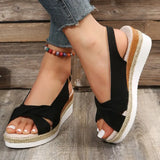 Peep Toe Wedge Sandals for Women 2023 Summer Lightweight Platform Gladiator Shoes Woman Plus Size Non Slip Beach