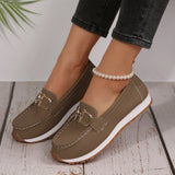 Breakj Casual Sneakers Casual Ladies Metal Chain 2025 Summer New Large-Size Single