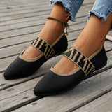 Breakj New Retro Large-Size Flat And Solid Color Flying Sharp Head Light Single Shoe