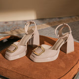 Baotou Mary Jane Single Shoe Sandals High Heels 2023 Summer New Niche Design Model Of Versatile