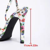 Breakj Women's Tip Print With Cross Cross Back Ankle With Fine Heel Sandals Gorgeous High