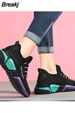 Style Casual Women's Sports Vulcanize Shoes Mesh Breathable Flying Woven Soft Sole Walking Platform Sneakers Women Tennis