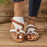 Color-Pined Flat-Bottomed Slippers Women Wearing Rivets Light Beach Cool
