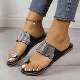 Breakj Large-Size Sleeve Toe Drill Flat-Soled Sandals Women Flat And Light Beach Cool