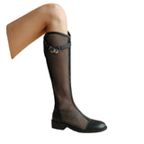 Breakj Leather 2023 New Women's Shoes Summer Thin Boots Hollow Out Boots Mesh Gauze High Tube Sandals Women's Breathable Mesh