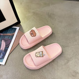 Platform Open Toe Summer Soft Thick Bottom Non-Slip House Slipper Female Lovely Flats Ladies Shoes Women Home