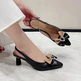 High-Heeled Sandals Buckle, Bow Tie Buckle, Summer New High-Heeled Shoes, Shallow Mouth And Large Size
