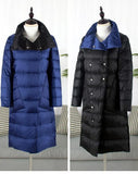 Duck Down Jacket Women Winter Long Double Sided Plaid Coat Female Plus Size Warm Down Parka Slim