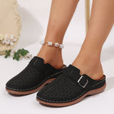 Breakj Slippers Women's New Baotou Metal Hollow Women's Shoes 43-Yard Wish In The Summer Of