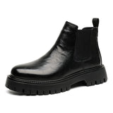 Breakj Martens Men Low Top Heighten Boots Men's Snowboots Chelsea British Wind Leather Boots