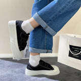 Shoes Women Spring / Summer 2024 New Rubber Sole Velcro Low Top Solid Color Fashion Small White Shoes