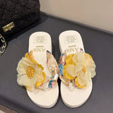 Breakj Beach Slippers Women 2025 Summer New Slope And Toe Flowers Cold