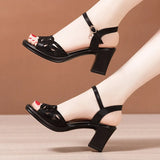 Sandals Women's 2023 Summer New Large Size 40-4300 Comfortable Mother Water Drill Fish Mouth