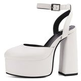 Dropshipping Buckle Cover Toe High Heels women's Sandals Thick Platform Shoes Summer Trendy Fashion Elegant