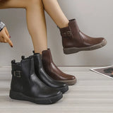 Boots British Style 2023 Autumn And Winter New Spring And Autumn Single Boots Retro Thick Soles Chelsea Short Boots In
