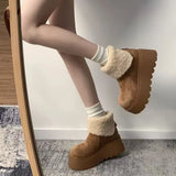 Breakj Boots Women 2025 Winter New Super Fire Retro Plus Velvet Small Thick Bottom Leisure Warm Snow Boots