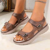 Breakj New Summer Women's Shoes Large-Size Thick-Sed Casual Sandals With Magic Stickers Women's