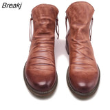 Men Boots Fashion Chelsea Boots Leather Ankle Boots Double Side Zipper Non-slip Shoes for Men Platform Boots Zapatos De