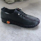 Breakj Hand-Sewn Soles Of Casual Mother Shoes Soft Soles 2023 New Flat-Soled Round-Headed Single