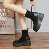 Breakj New Elastic Socks Boots Boots Fashion Boots Women's Shoes Platform Leisure Middle-Aged Mother Martin