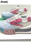 Women's Sneakers With Platform Tennis Female Korean Ladies Shoes Thick Sole Trainers Fashion Heels Mesh 2023 Casual Summer