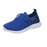 Size Women's Leisure Sports Shoes 2023 New Leopard Print Round Head Ties With Flat Soles And Comfortable Mesh Surface Women's