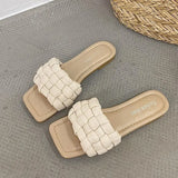 Brand New Women Weave Slippers Women Flat Open Toe Sandals Hot Fashion Design Leisure Shoes Charm Office Women Flip