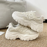 Breakj Summer New Thick Bottom Breathable Single Loose Cake Old Dad Shoes Sports And Kitten Leg White Shoes Women