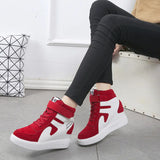 Breakj New Korean Version Of The Fashion Magic Stick Thick Soles Of High-Pine Cake Shoes High-Top Shoes Color Frosted Leather Casual