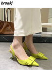 Women Sandals Sweet Bow Knot High Heel Slingback Sandal For Women Elegant Pointed Toe Mule 2023 Spring Luxury Ladies