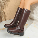 Breakj British Autumn And Winter Smoke Cane Women's Boots Are Thick And High And Knight Boots Temperament