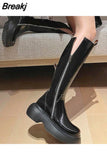 for Woman Long Women's Boots Biker New Rock Footwear Platform Winter Knee High Shaft Quality Spring 2023 Boot Gothic