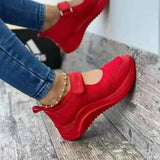 Breathable Sneakers Shoes for Women 2022 Fashion Velcro Wedge Platform Women's Shoes Outdoor Walking Casual Sport
