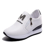 Platform Wedges Women's Sneakers Spring High Quality Rhinestone Mesh Breathable Increased Female Shoes Casual Autumn