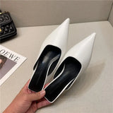 Spring New Temperament Shows Thin Pointed Cat With Baotou Cool Slippers Female Wear Thin With Casual Muller Half