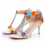 Breakj Cm Light Mouth With Sandals Fine Heel Sandals White Lace Wedding Shoes Famous Wind High Heel