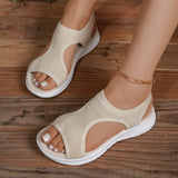 2024 Autumn Fish Head Leisure Sleeve Fashion Sandals Low Heel Women's Shoes Large Size Sports Casual