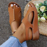 Breakj New Summer Women's Sandals Large-Size Leisure Slope And Thick-Soled Loose Tight With Fish Mouth Sandals