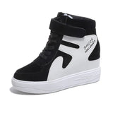 Breakj New Korean Version Of The Fashion Magic Stick Thick Soles Of High-Pine Cake Shoes High-Top Shoes Color Frosted Leather Casual