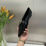 New Light Extravagant Square Metal Buckle Deep-Mouth Commuter Shallow-Heeled French Vintage