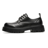 Breakj Head Casual Leather Shoes Men's New 2024 Thick Bottom Overalls Youth Round Head Low Top Martin Boots