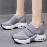 Autumn Height Increase Women's Sneakers 2022 Breathable Mesh Vulcanized Shoes Woman Wedges Platform Sports Shoes