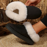 New Thick Bottom Height Snow Cotton Slippers Women Wear Baotou Thick Velvet Warm And Anti-Slip Cotton