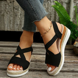 Breakj Large-Size Women's Shoes Summer Hemp Rope Grass Tight With Thick Bottom Slope And Fish Mouth Sandals Beach
