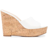 Large-Size Cork Bag With Fish Mouth Behind Empty Muller Slope Heel Waterproof Platform