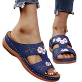 Women Embroider Flower Colorful Ethnic Casual Sandals Comfortable Soft Slippers Flat Platform Open Toe Outdoor Beach