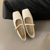 Breakj Temperament Square Head Shallow Mouth Casual Flat Bottom Versatile Single Shoes In 2024 Spring And Autumn New Soft Bottom Comfortable Low Heel Women's Single