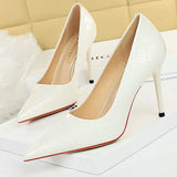 Shoes Patent Leather Woman Pumps 2022 New Designer Shoes Weave Pattern Fine High Heels Stiletto Heeled Shoes Party