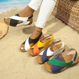 Breakj Bottom Color Roman Sandals Women's Pine Cake Bottom Magic Sticker Beach Cool Slippers