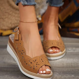 Breakj New Summer Women's Slope Sandals Large Thick Bottom Slope And Fish Mouth Sandals Belt